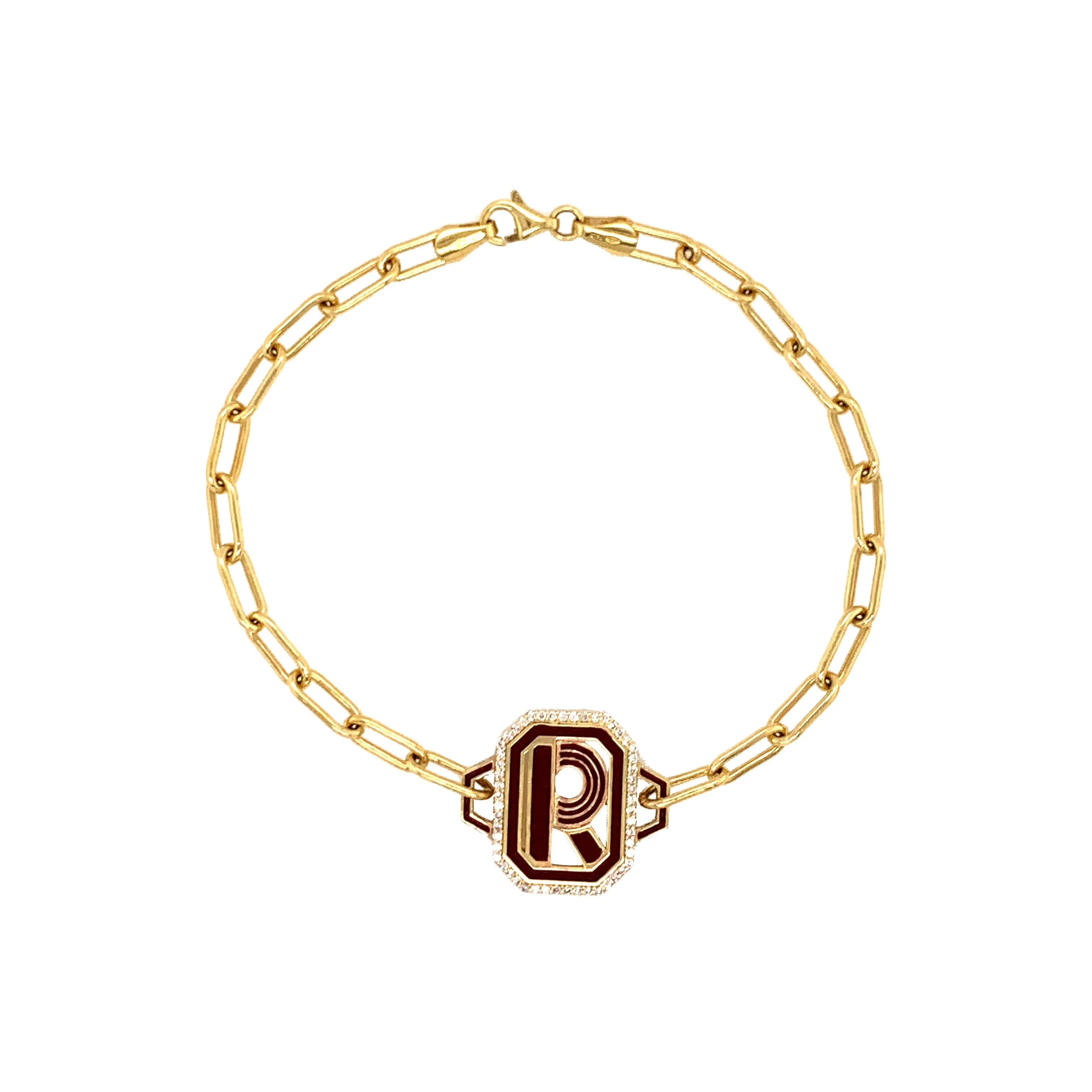 Gatsby Initial Bracelet - Fifteen Colors