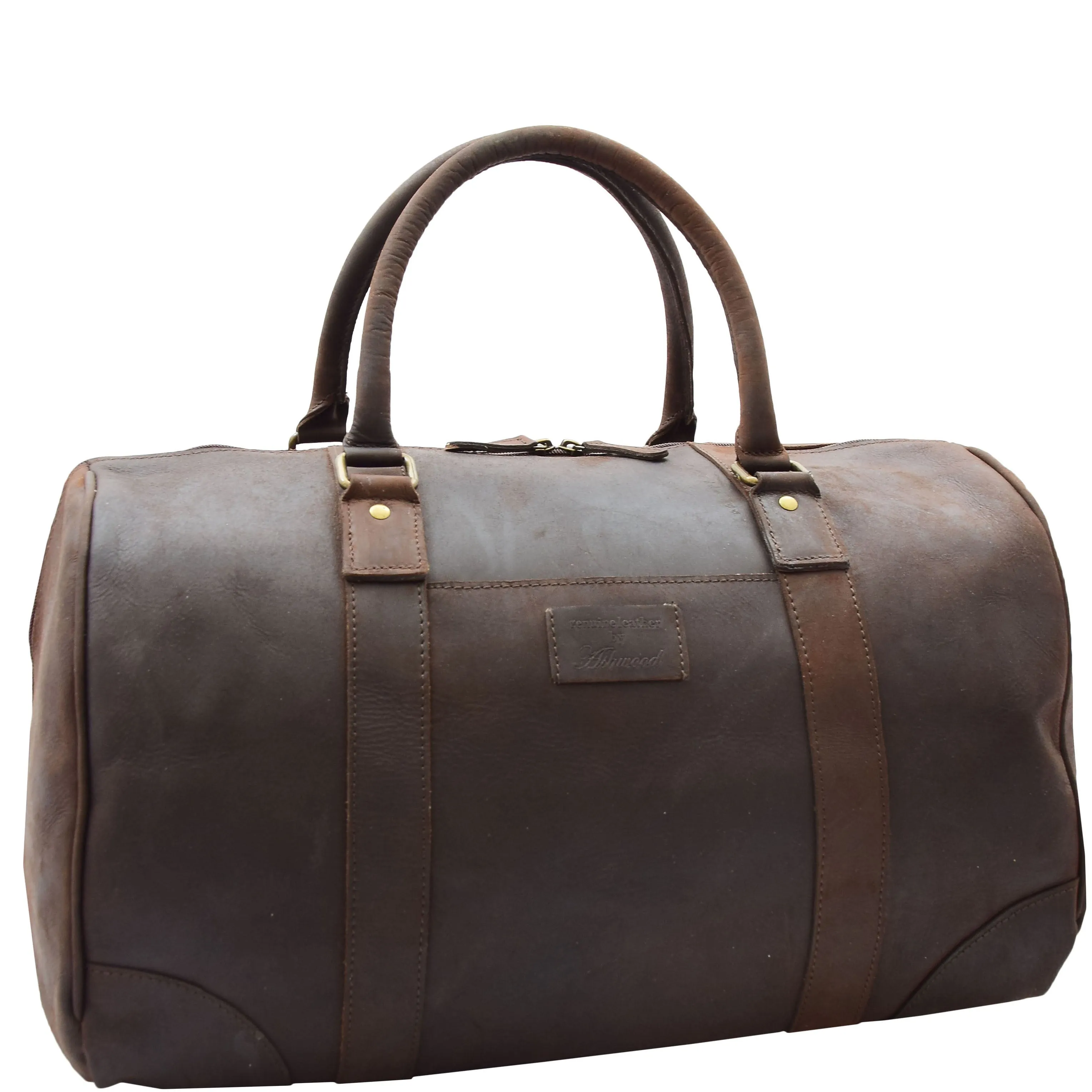 Genuine Leather Holdall Weekend Multi Use Duffle Bag ADEL Brown