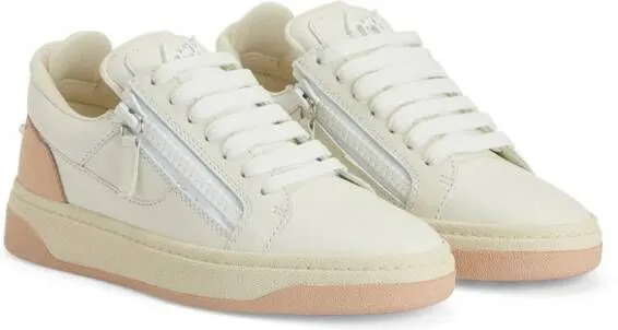 Giuseppe Zanotti logo-embroidered leather sneakers Neutrals