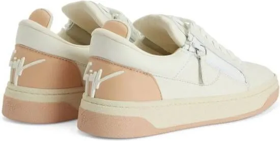 Giuseppe Zanotti logo-embroidered leather sneakers Neutrals