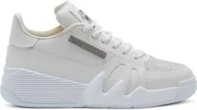 Giuseppe Zanotti Talon rhinestone-embellished leather sneakers Neutrals