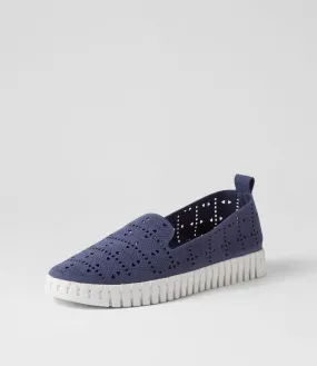 I LOVE BILLY Uppie Dark Blue Microsuede Sneakers