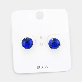 iLLASPARKZ Brass Metal Round Stone Stud Earrings