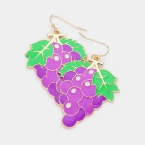 iLLASPARKZ Enamel Metal Grape Dangle Earrings