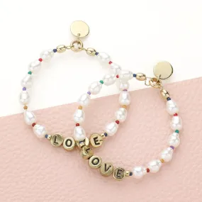 iLLASPARKZ Love Message Pearl Beaded Dangle Earrings