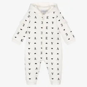 Ivory Cotton Logo Romper