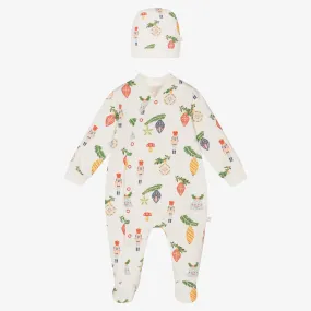 Ivory Cotton Nutcracker Babygrow & Hat Set