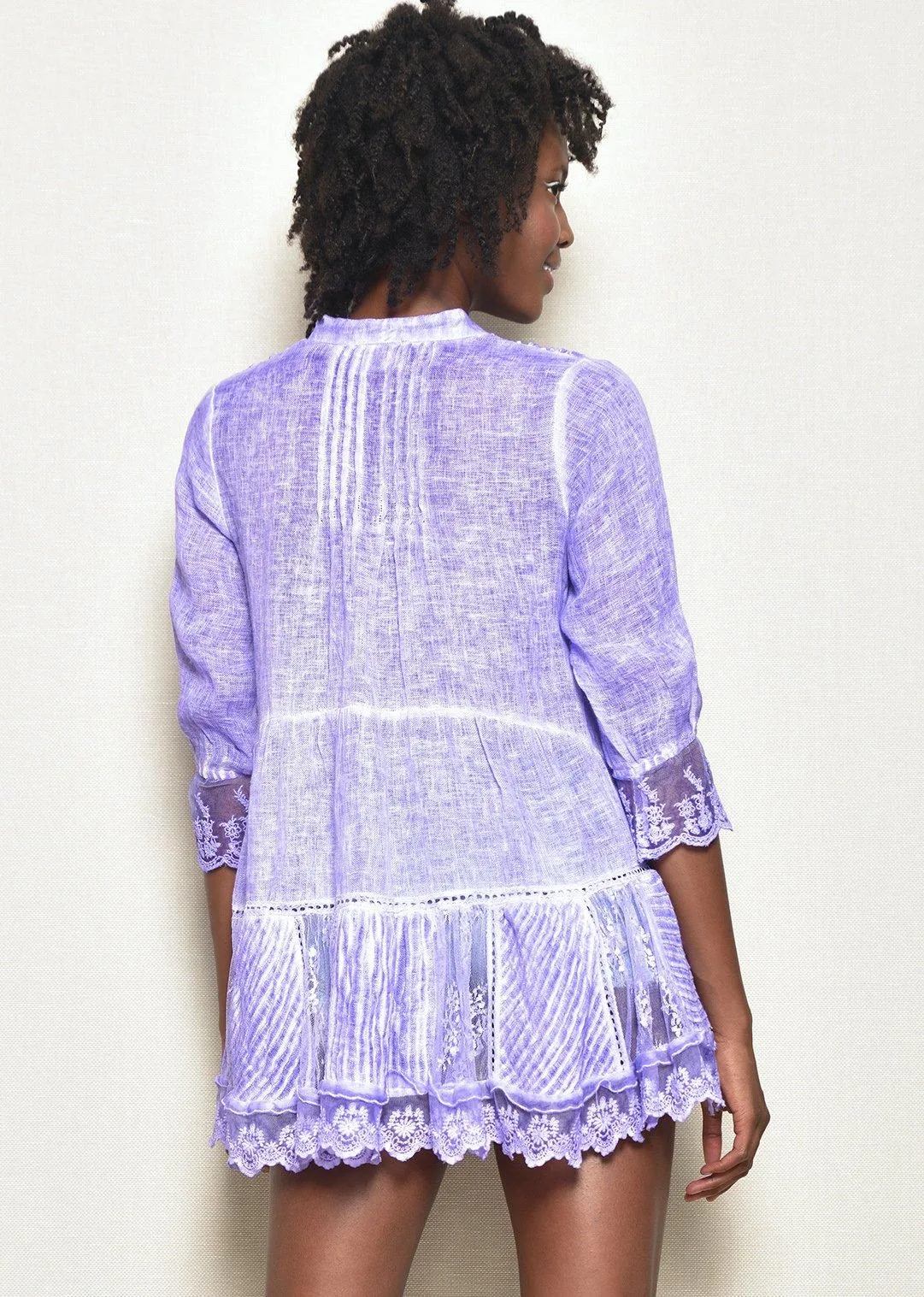 Jolene Cotton Voile Tunic in Lavender