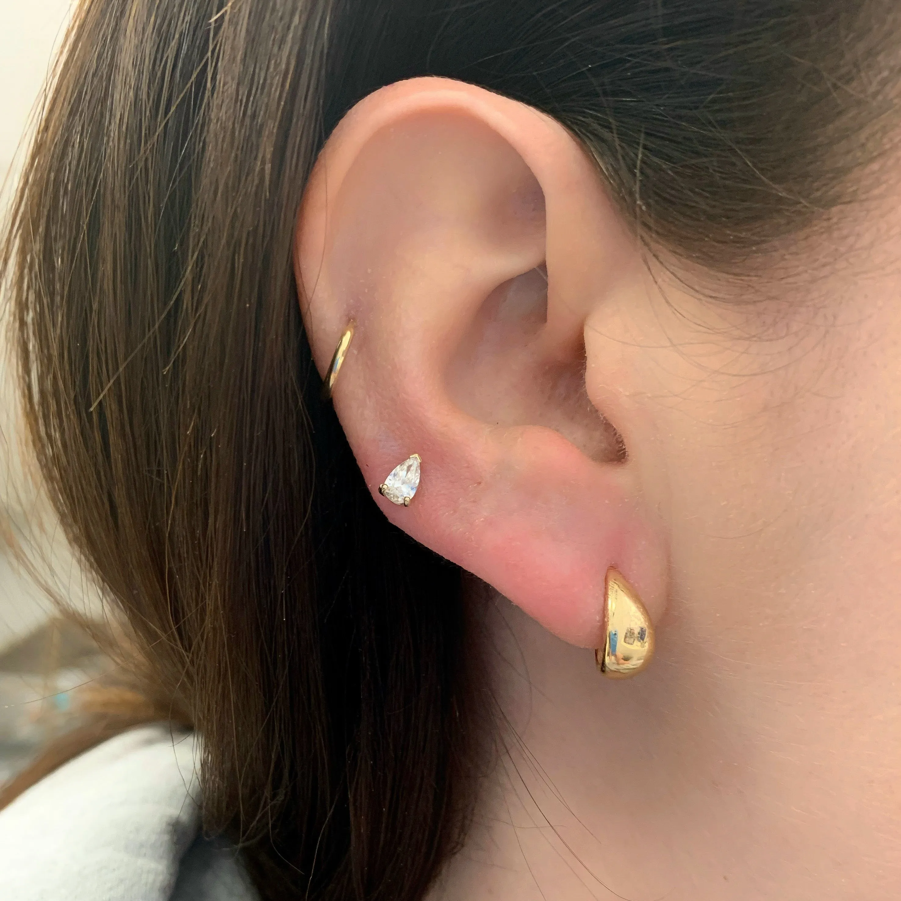 Lab Created Diamond 14K Gold Mixed Shapes Stud Earrings