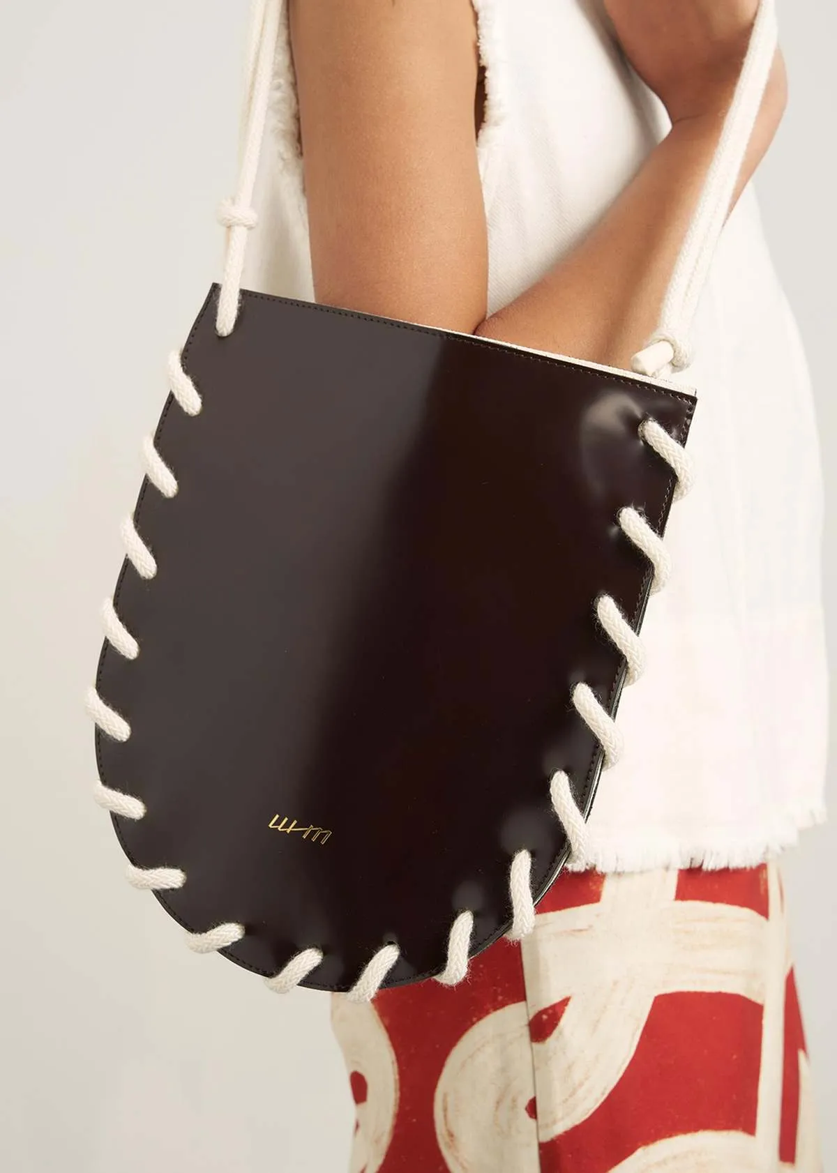 Laced Leather Bag - Black