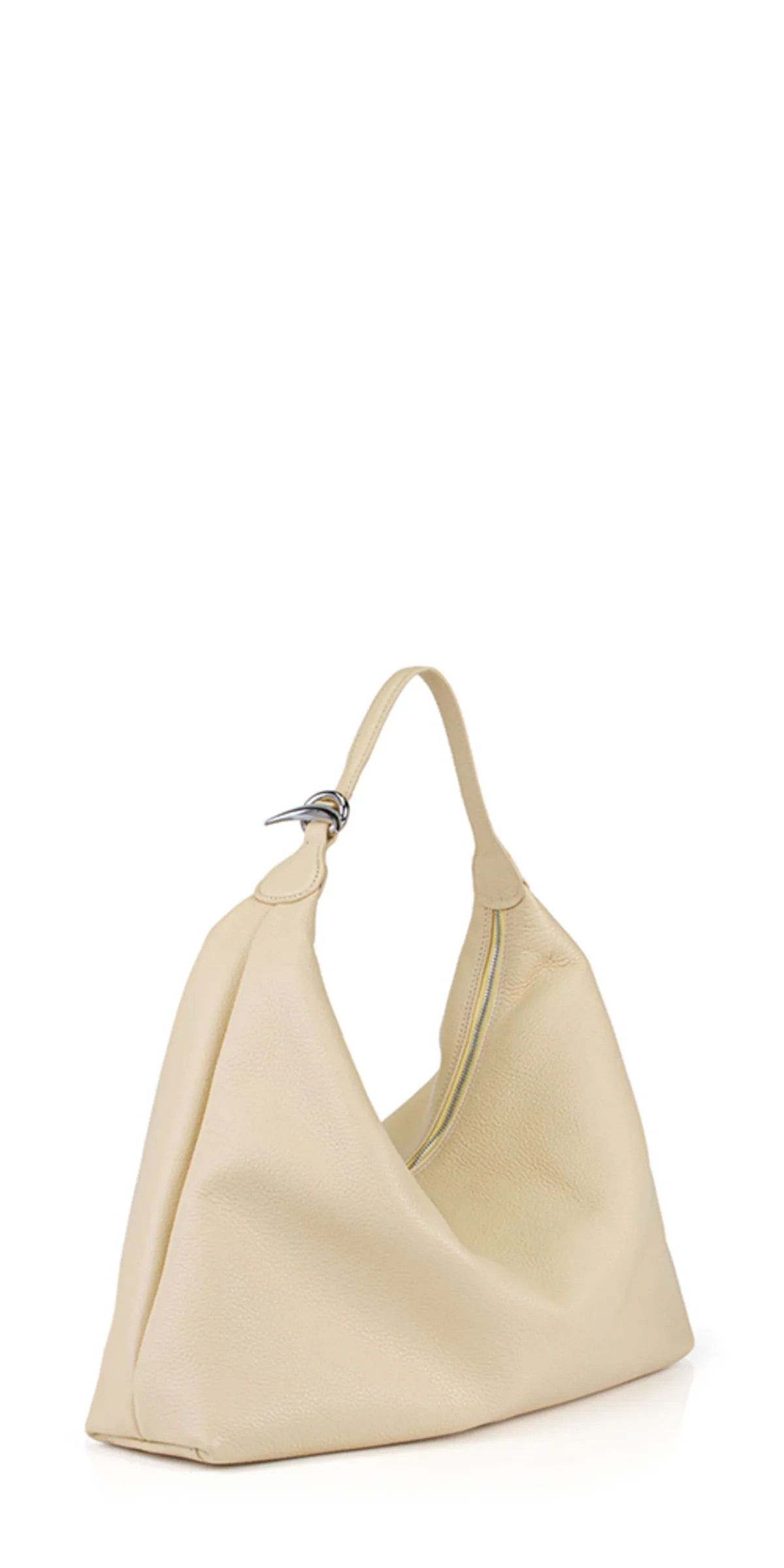 Leather Pillow Shoulder Bag - Almond 