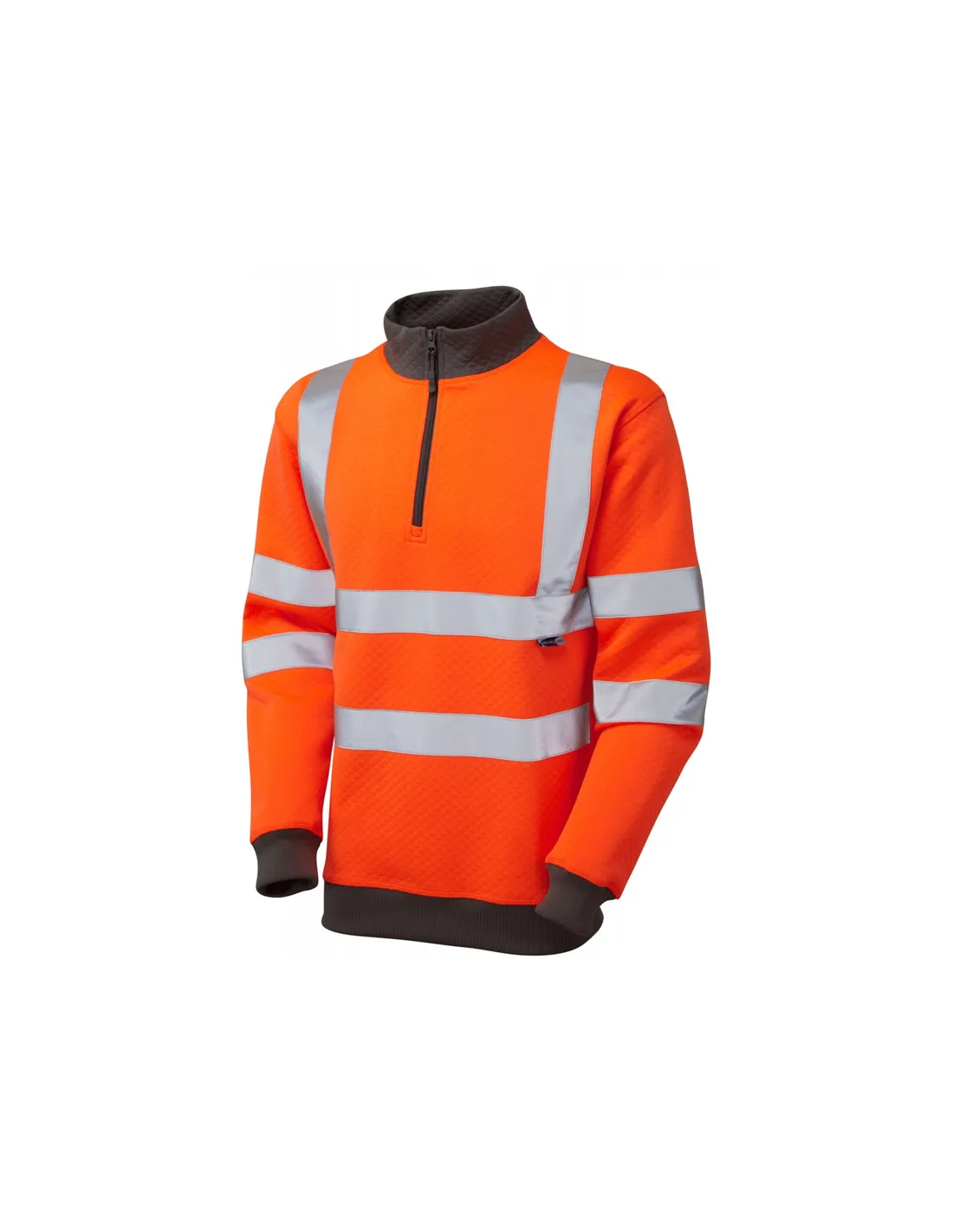 Leo Workwear - SS01 Brynsworthy Class 3 1/4 Zip Sweatshirt - Orange - 2020ppe Size S