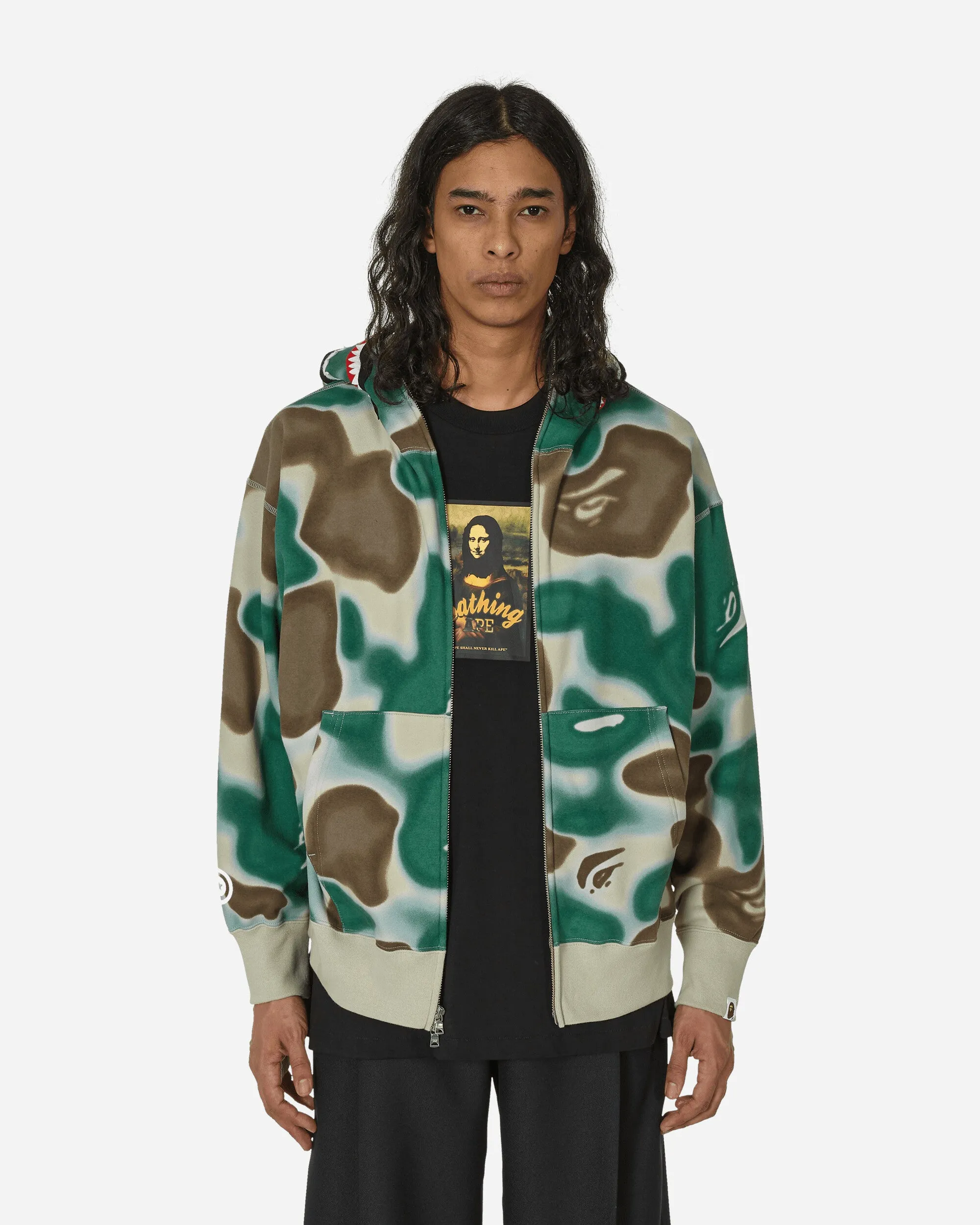 Liquid Camo Shark Full Zip Hoodie Olive Drab