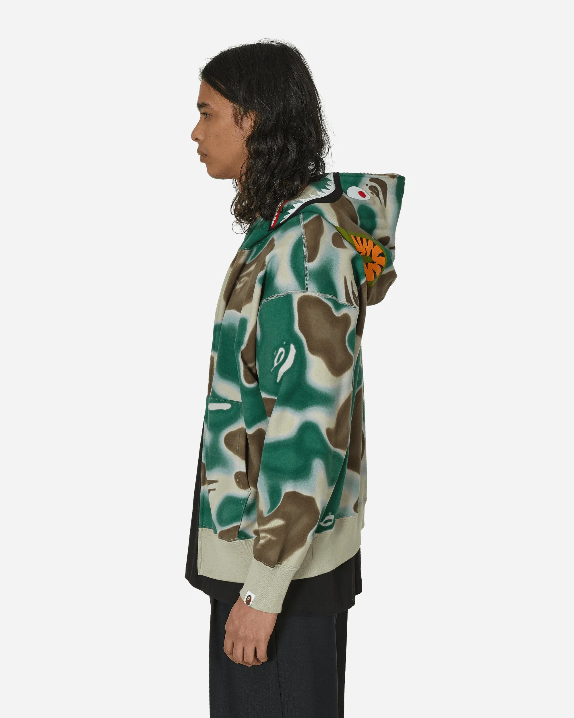 Liquid Camo Shark Full Zip Hoodie Olive Drab