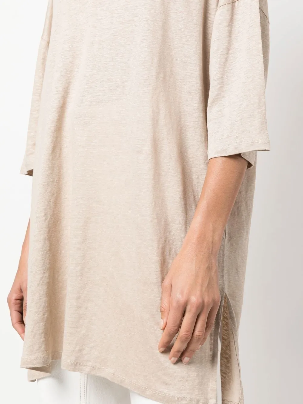 Majestic    Majestic 3/4 Sleeve Linen Blend Tunic Dress