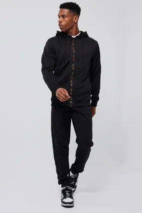 Man Gold Hooded Tricot Tracksuit | boohooMAN UK