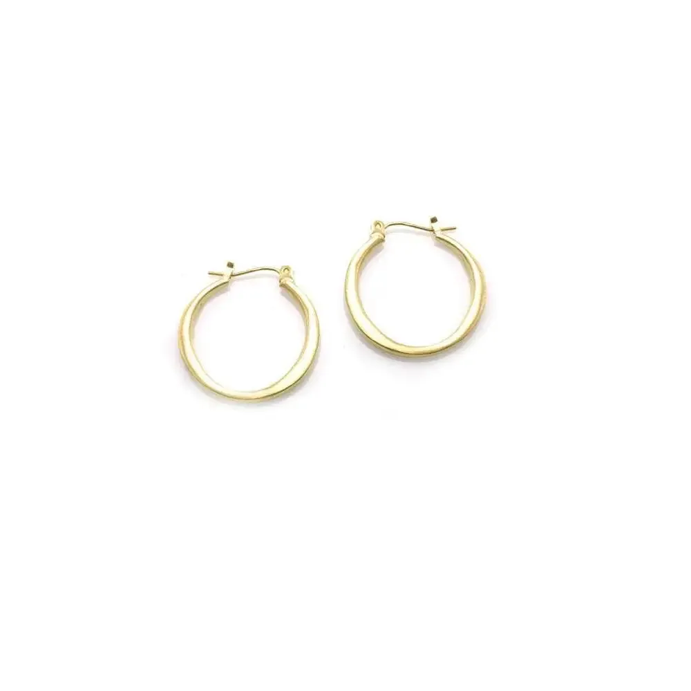 Medium Round Hoop Earrings in Gold Vermeil