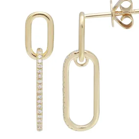 MELISSA GOLD LINK DIAMOND DROP EARRINGS