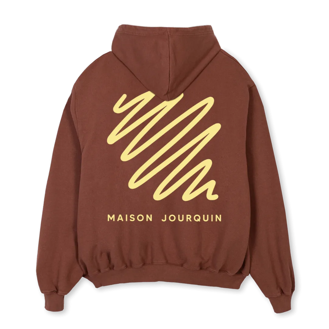 MJ GRAF BEIGE FULL Vintage Brown Oversized Hoodie.