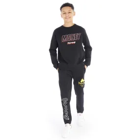 Money Boys Compound Logo Crew Tracksuit Black