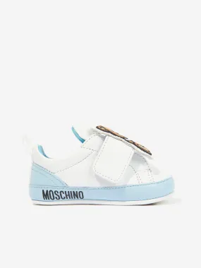 Moschino Baby Boys Leather Pre-Walker Trainers in White