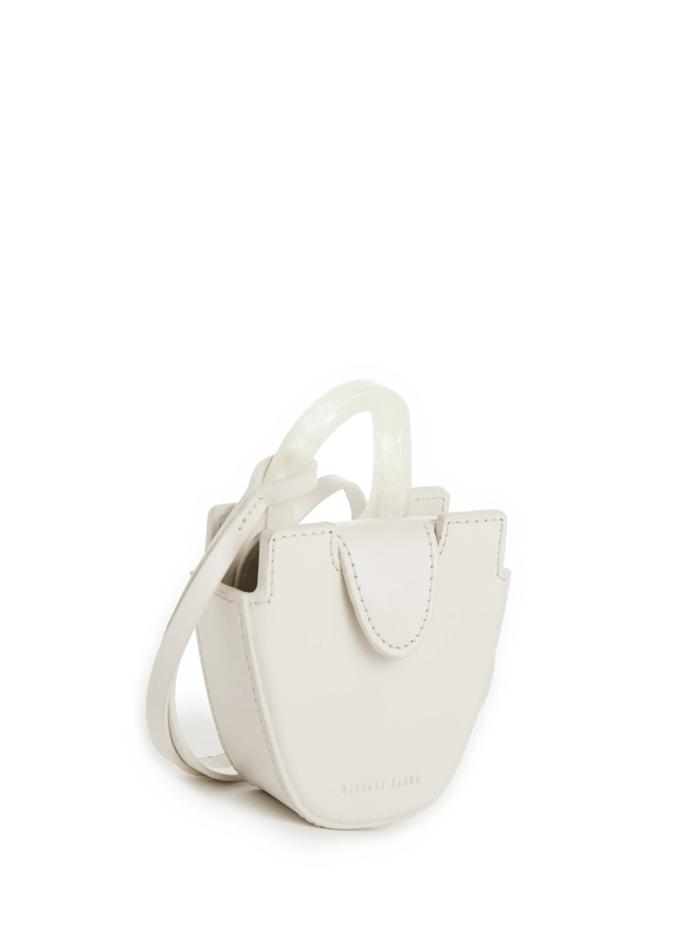 NATURAE SACRA  Ourea leather micro bag - White