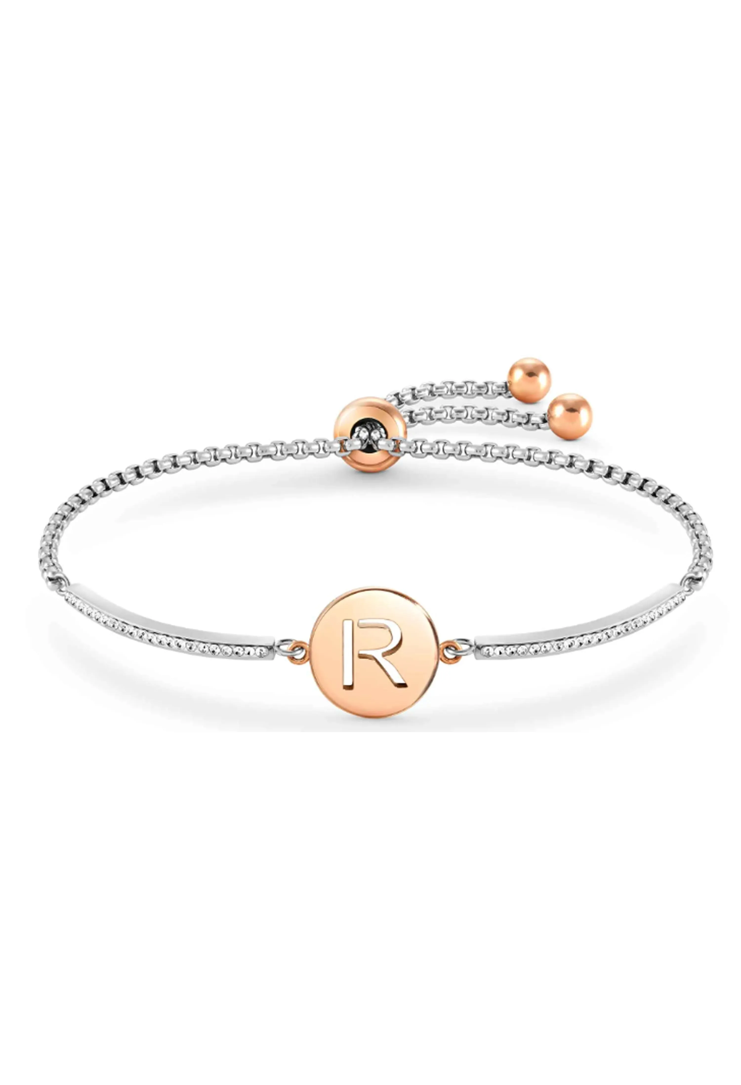 Nomination Milleluci Letter R Bracelet Stainless Steel Rose Gold Plated PVD