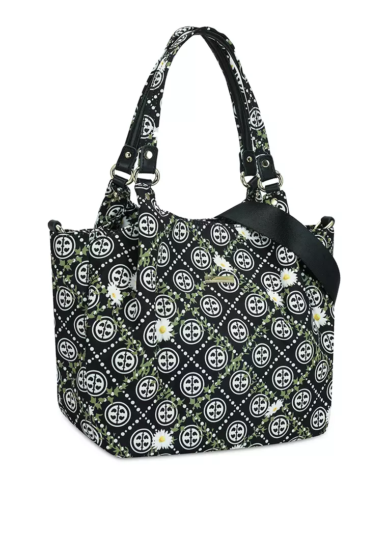 NUVEAU Printed Nylon Convertible Shoulder Bag