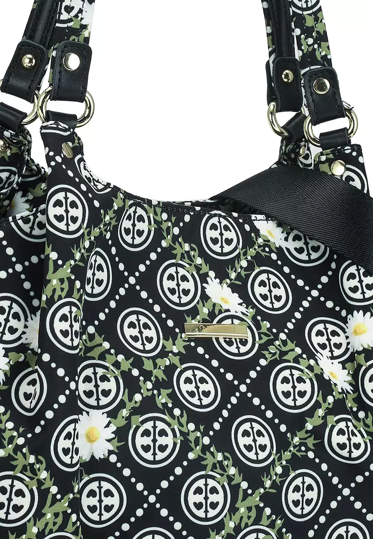 NUVEAU Printed Nylon Convertible Shoulder Bag