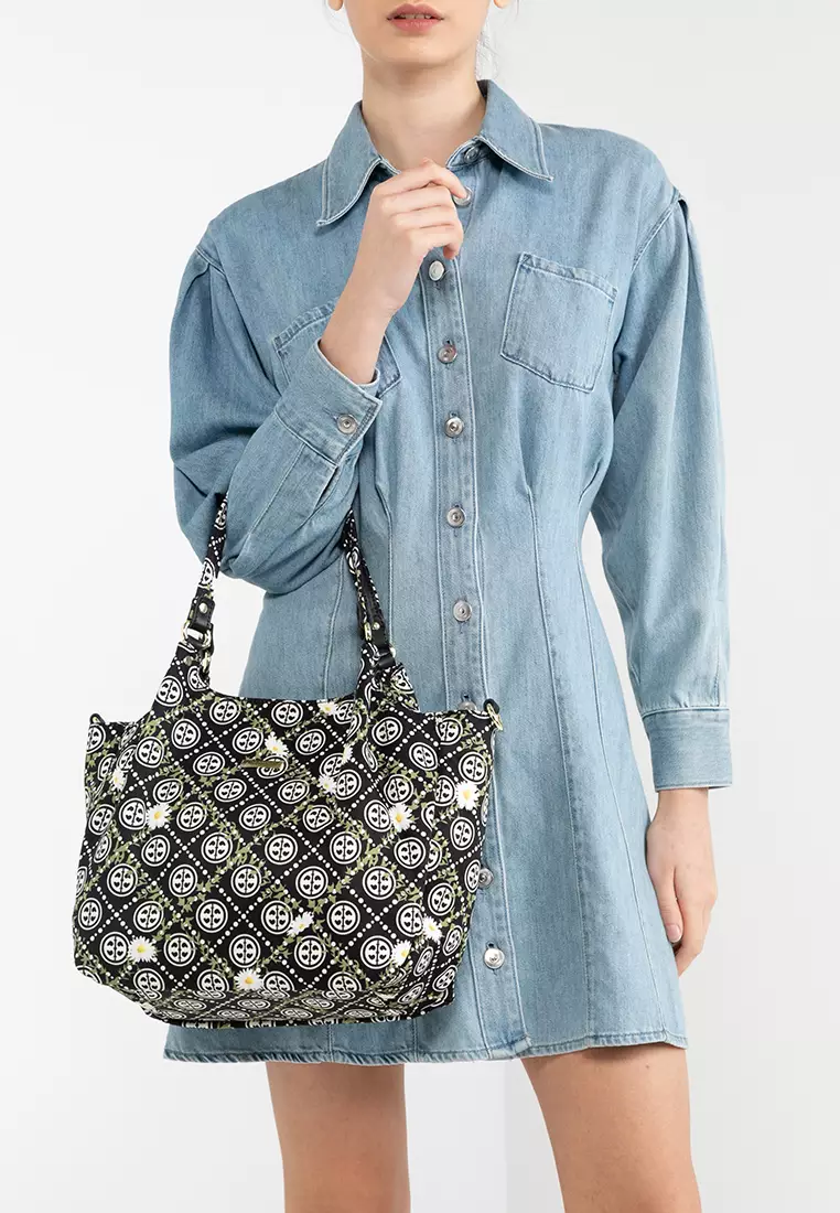 NUVEAU Printed Nylon Convertible Shoulder Bag