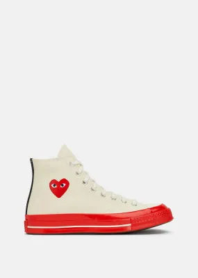 Off White & Red Converse Chuck 70 Sneakers - OFF WHITE