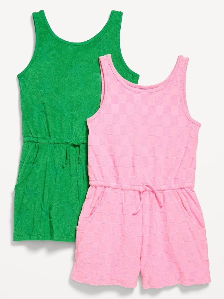 Old Navy Sleeveless Terry Cinched-Waist Romper 2-Pack for Girls