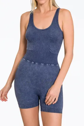 OPEN-BACK STRETCH-JERSEY ROMPER