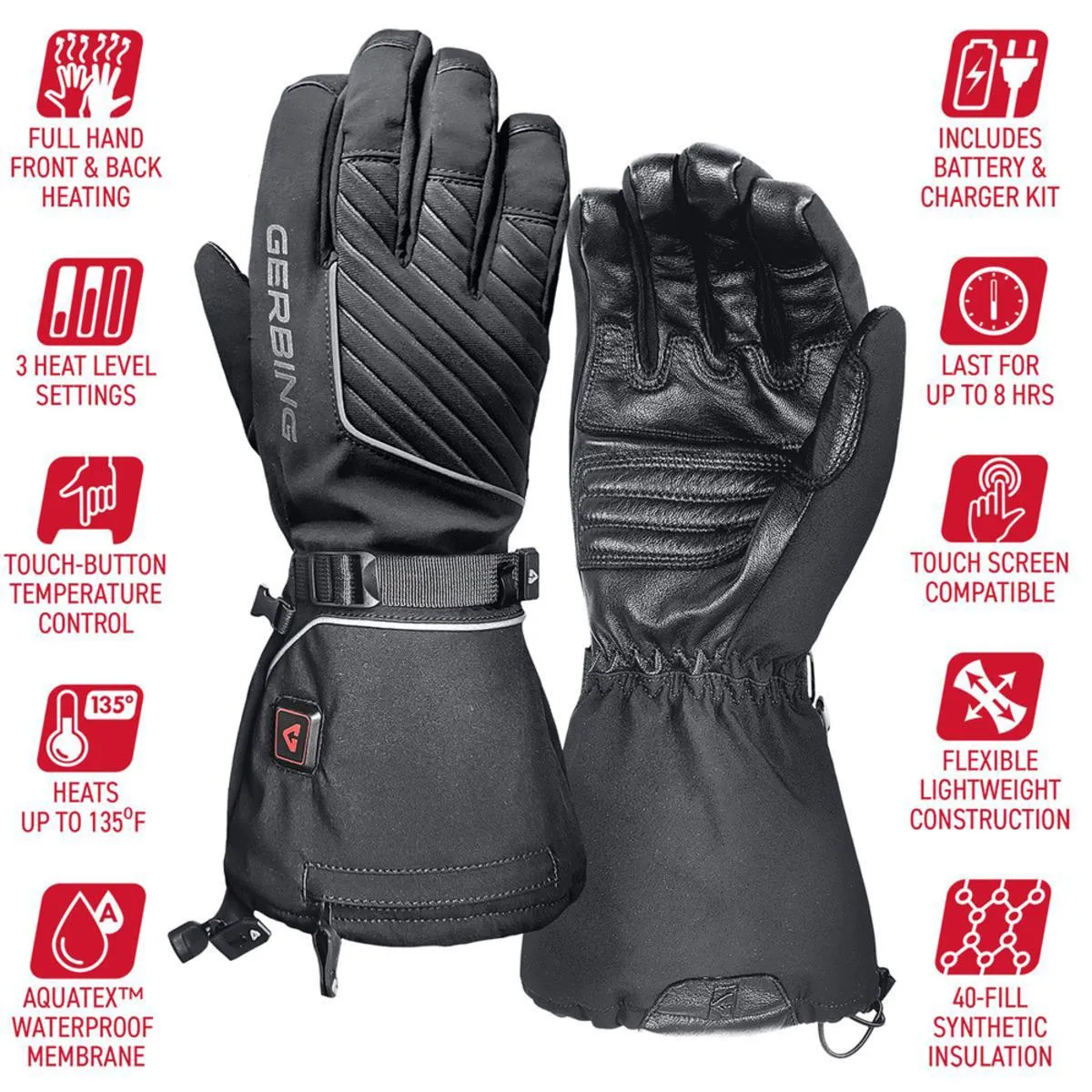 Open Box Gerbing Women's 7V Atlas Ultra-Flex Battery Heated Gloves