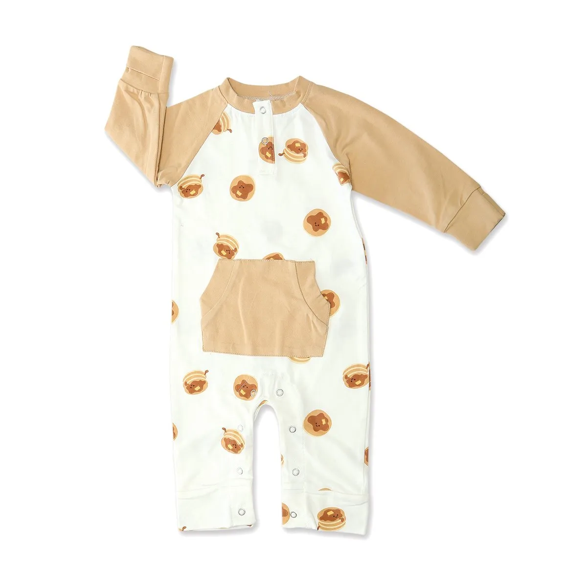 Organic Cotton Long Sleeve Romper (Sweet Stack Print)