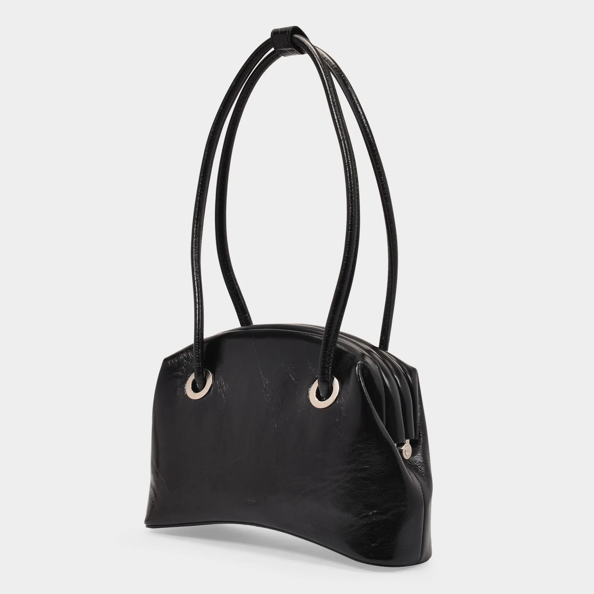 Osoi  Circle Brot Bag in Black Leather