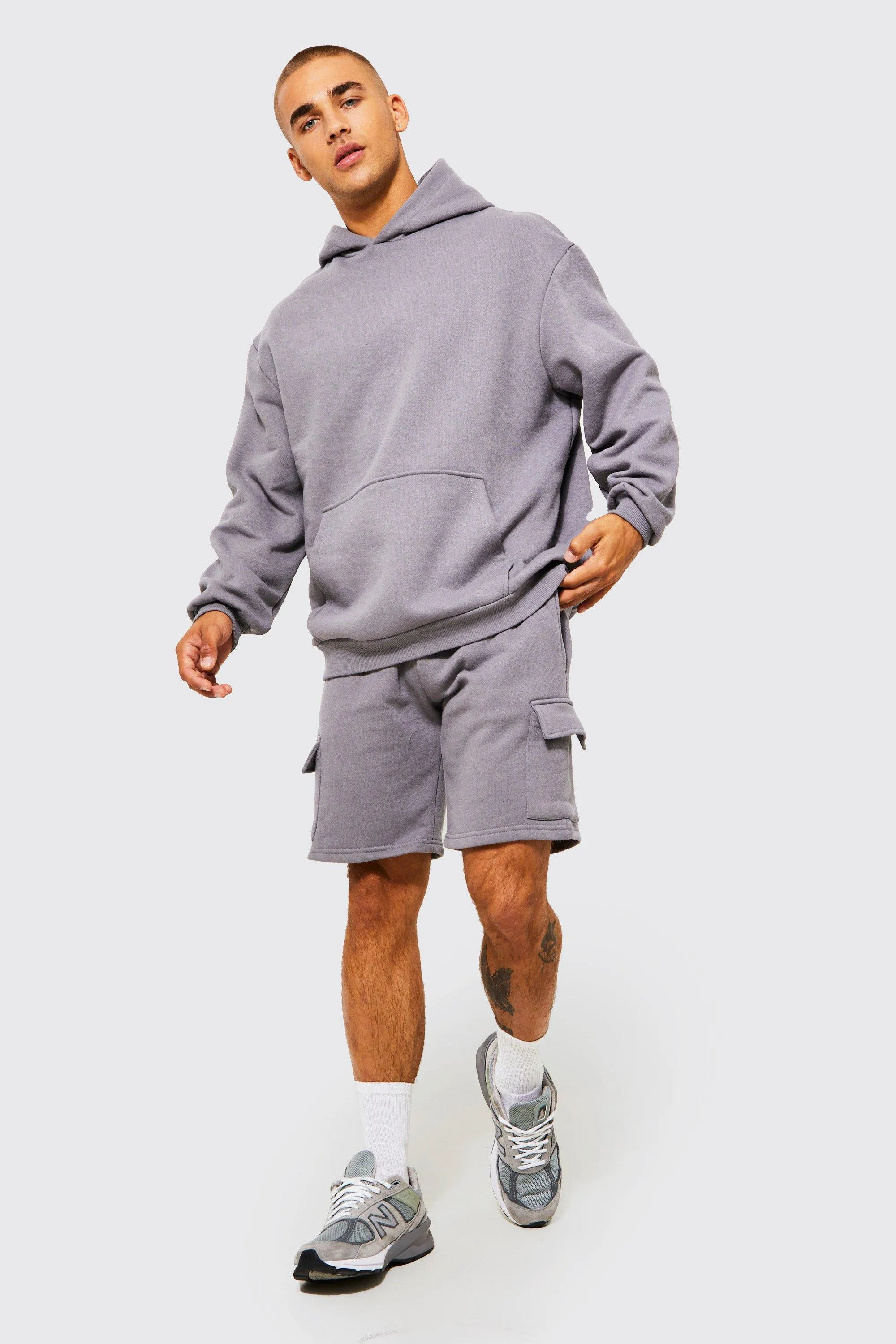 Oversized Cargo Short Hooded Tracksuit