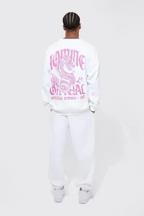 Oversized Homme Dragon Sweatshirt Tracksuit