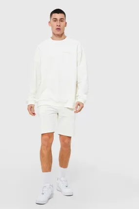 Oversized Man Patchwork Short Tracksuit | boohooMAN UK