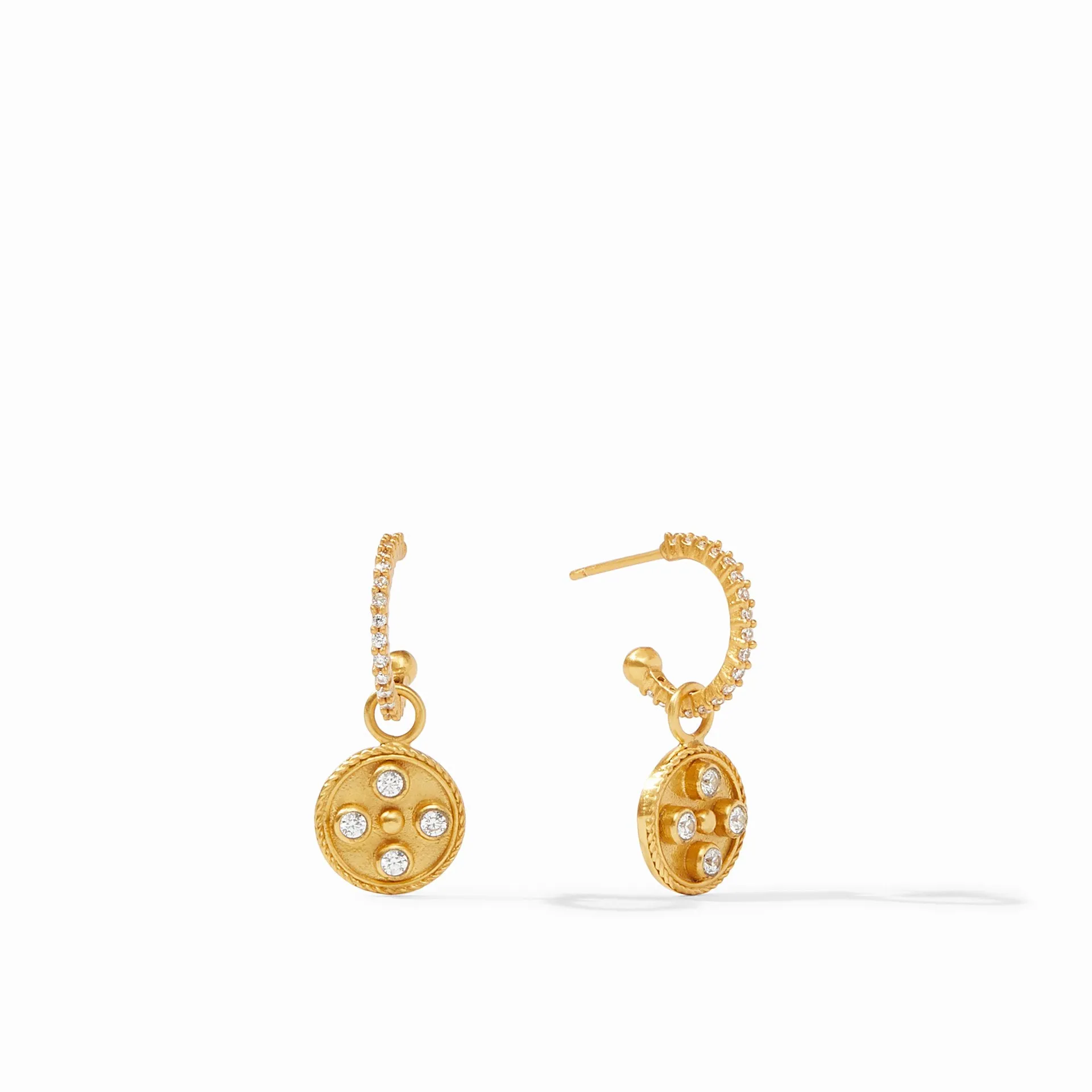 Paris Charm Earrings Gold Cz by Julie Vos