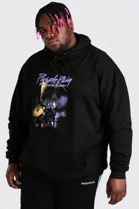 Plus Size Purple Rain License Hoodie | boohooMAN UK