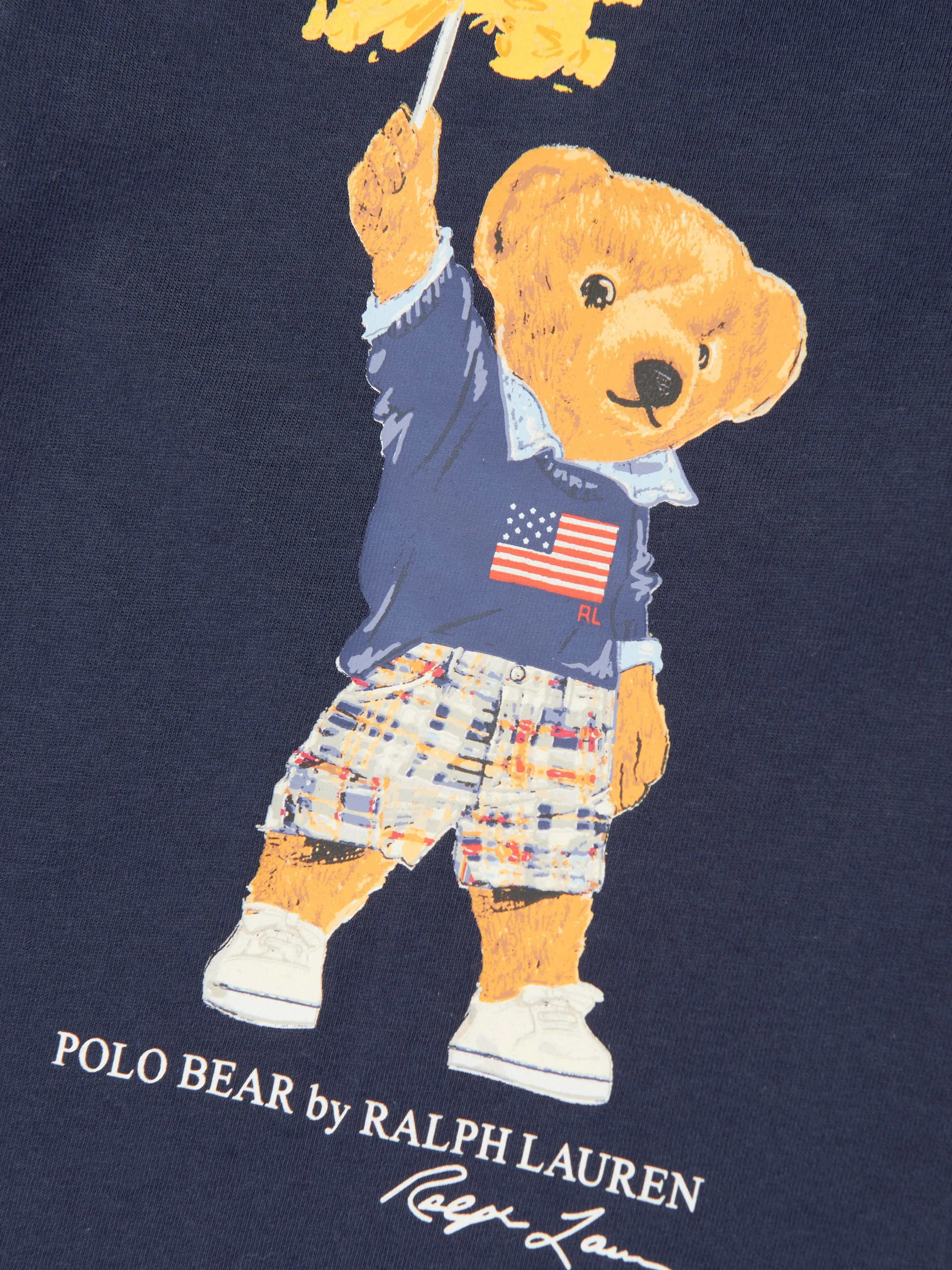 Ralph Lauren Baby Boys Sparkle Bear Romper in Navy