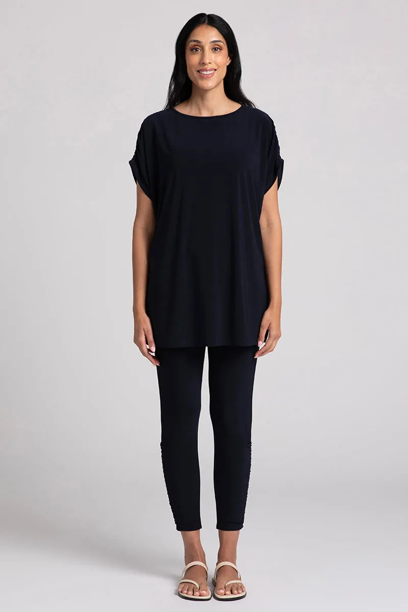 Revelry Tunic with Ruched Shoulder | Navy