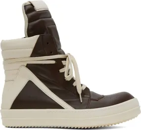 Rick Owens Brown Geobasket Sneakers