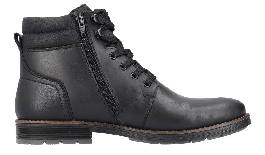 Rieker Black Warmlined Lace Up Boot