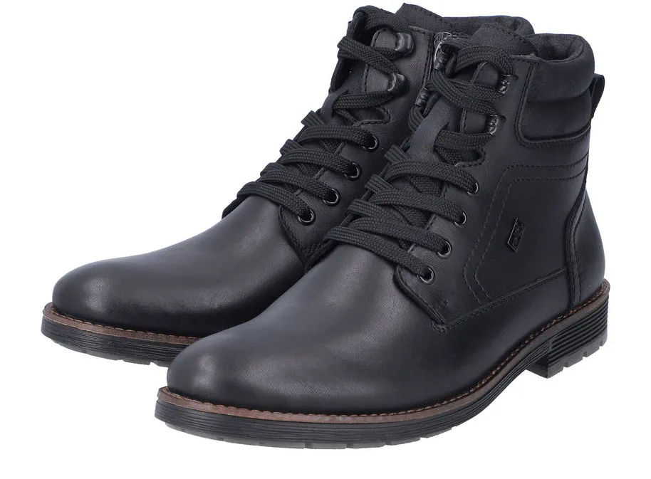 Rieker Black Warmlined Lace Up Boot