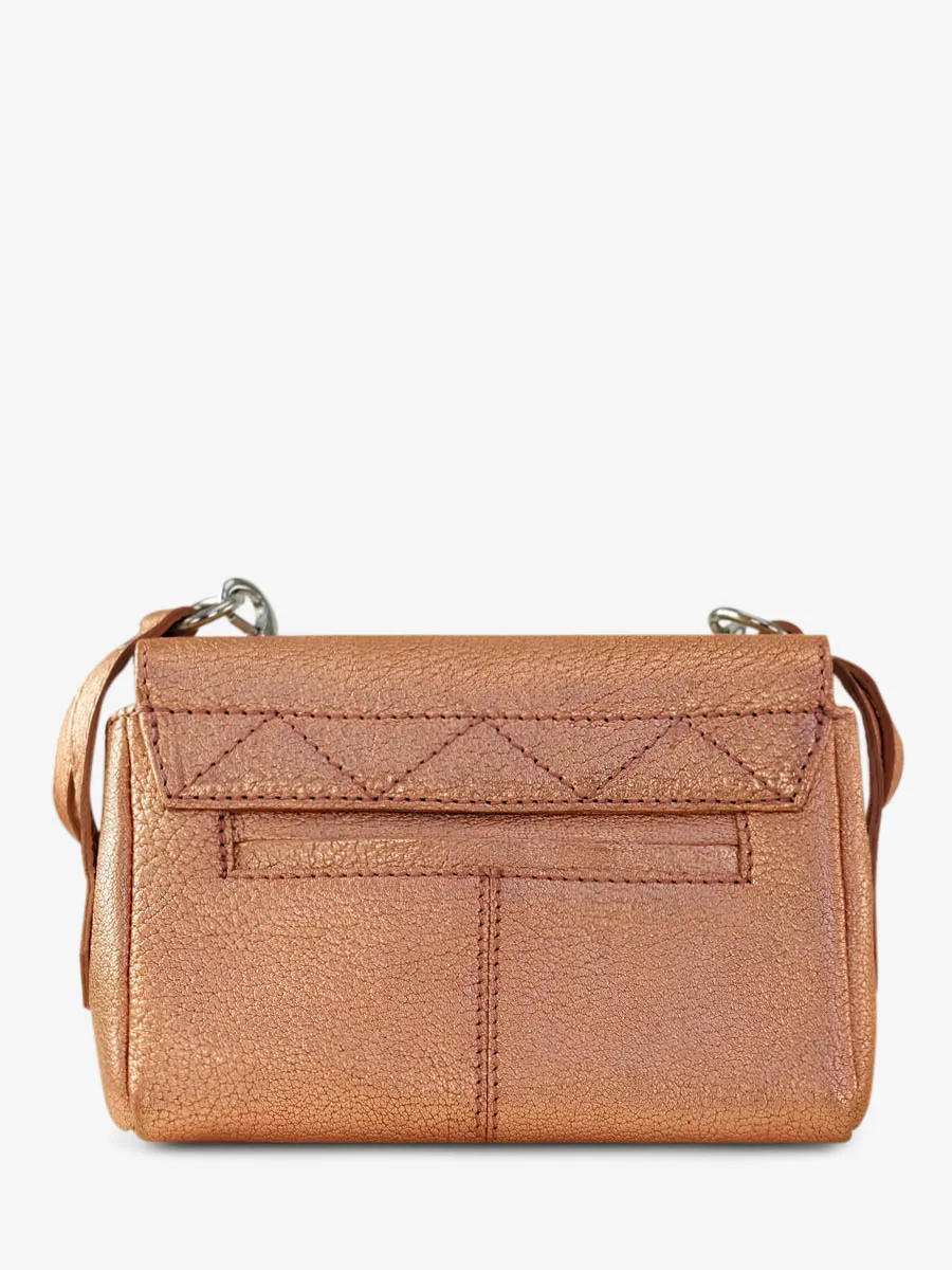 Rose Gold Metallic Leather Mini Cross-body Bag for Women - Diane XS Rose Gold | PAUL MARIUS