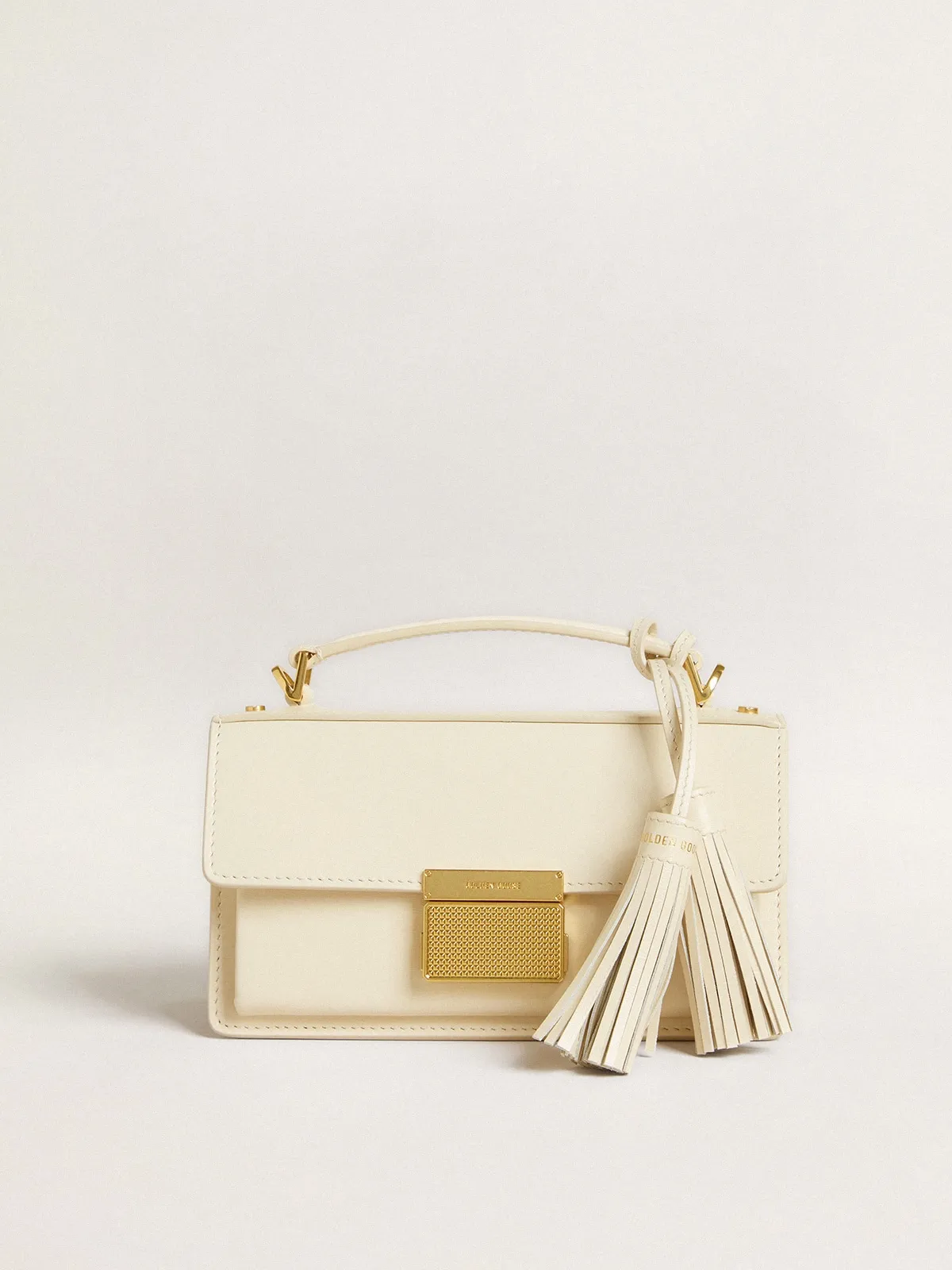 Small Venezia Bag in butter-colored boarded leather with gold details