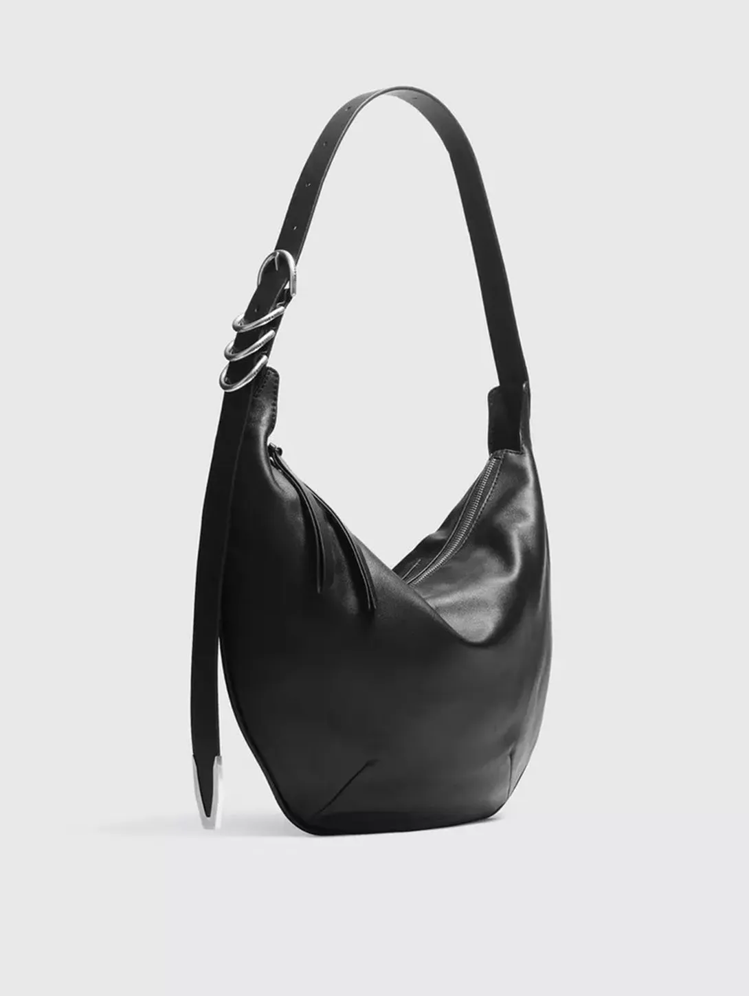 Spire Shoulder Bag - Black Leather