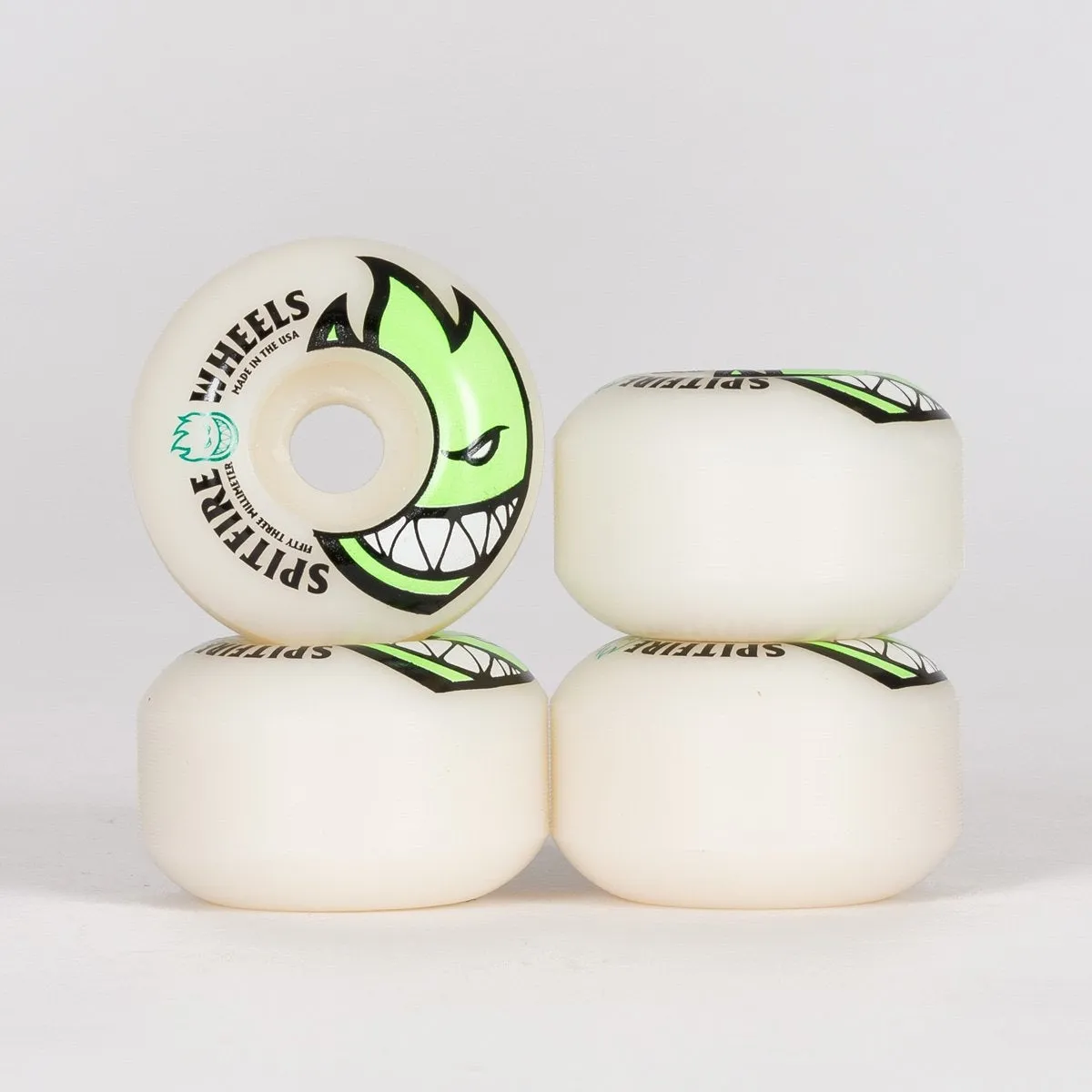 Spitfire Bighead Skateboard Wheels White/Green 53mm